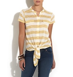 Buy the New Look tie front button down t shirt