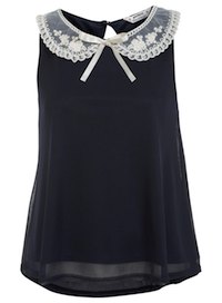 Miss Selfridge black and white Peter Pan collar top Miss Selfridge black and white Peter Pan collar top