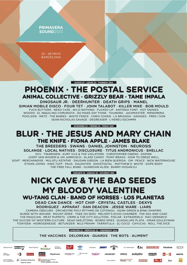 Primavera Sound lineup 2013 Primavera Sound lineup 2013