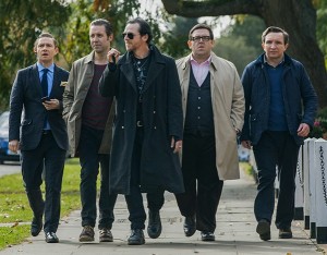 The Worlds End, starring Simon Pegg, Nick Frost, Paddy Consadine, Martin Freeman and Eddie Marsan