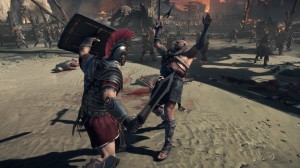 Marius clashing shields gameplay action from Ryse: Son Of Rome Ryse: Son Of Rome, Marius clashing shields gameplay