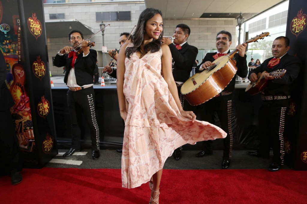Zoe Saldana Book Of Life premier with a Mariachi band
