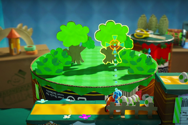 Yoshi's Crafted World Poochy's Tape Trail flower 2 timer