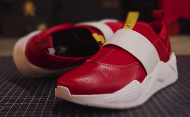 Sonic The Hedgehog movie Puma trainers collaboration with The Shoe Surgeon