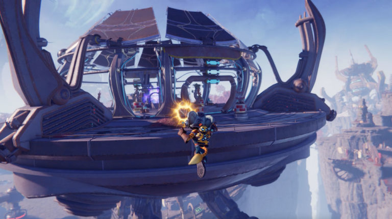 Ratchet and Clank Rift Apart how to jump to the Archives robot on Savali
