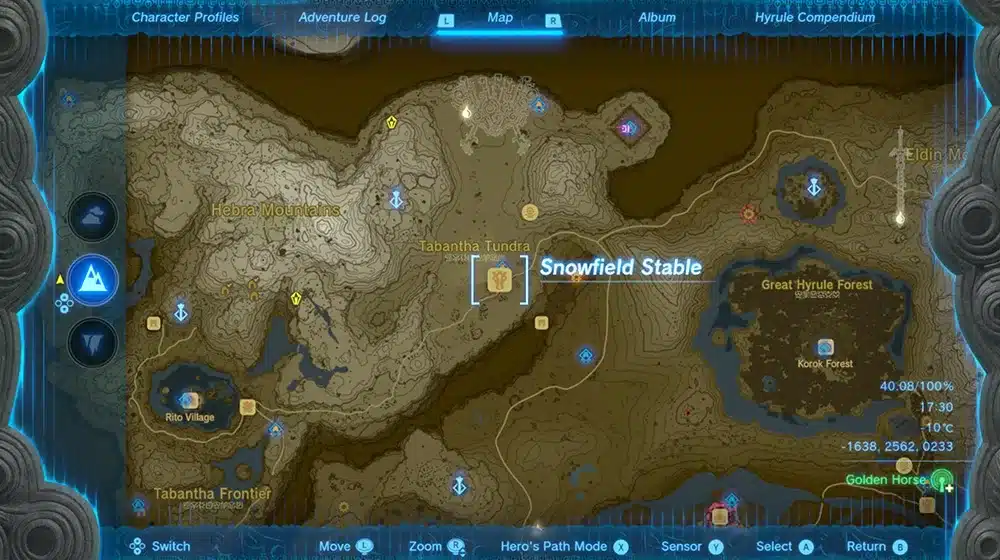The Legend of Zelda Tears of the Kingdom how to get the Golden Horse side adventure map location